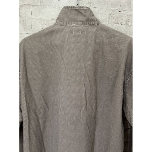 Vintage Structure Shirt Mens XL Corduroy Gray Beige Pullover Shacket Y2K 90s - Picture 5 of 6